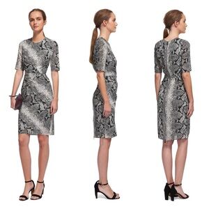 Whistles Snake Print Silk Midi Dress